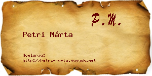 Petri Márta névjegykártya